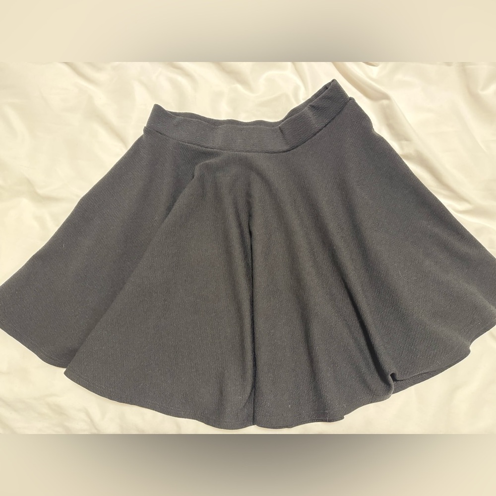 A line cotton pleated flared skater skirt
